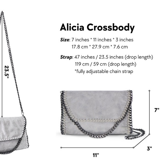 Black Crossbody Bag Vegan Leather MERCI - Picture 12 of 12